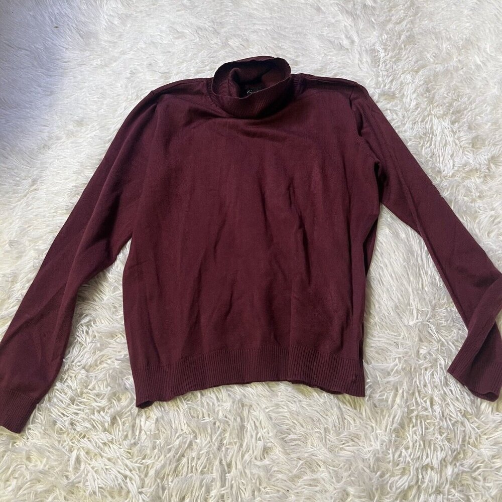 Love University Women’s Long Sleeve Turtle Neck Red Sweater 2XL BURGUNDY STRETCH